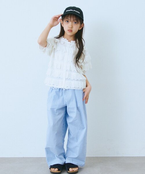 CIAOPANIC TYPY（チャオパニックティピー）の「【KIDS】【india】スカラップレースティアードブラウス（シャツ/ブラウス・キッズ・ブラック/ホワイト・110/130/150）」の6枚目の写真