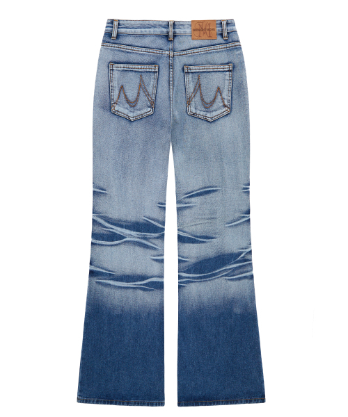Midnight Move(ミッドナイトムーブ)の「wrinkle denim pants (blue)(デニムパンツ・レディース・その他・SMALL/MEDIUM)」の3枚目の写真