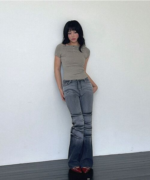 Midnight Move(ミッドナイトムーブ)の「wrinkle denim pants (blue)(デニムパンツ・レディース・その他・SMALL/MEDIUM)」の5枚目の写真