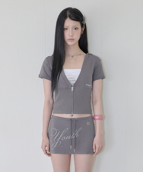 41PRAY（サイルプレイ）の「Youth Graphic Skirt / Charcoal（スカート・レディース・チャコールグレー・OS）」の8枚目の写真