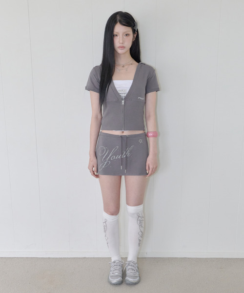 41PRAY（サイルプレイ）の「Youth Graphic Skirt / Charcoal（スカート・レディース・チャコールグレー・OS）」の9枚目の写真