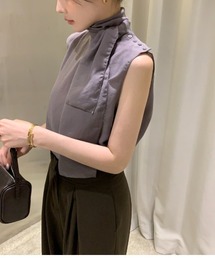 ボウタイシアーブラウス ノースリーブ フェミニン きれいめ