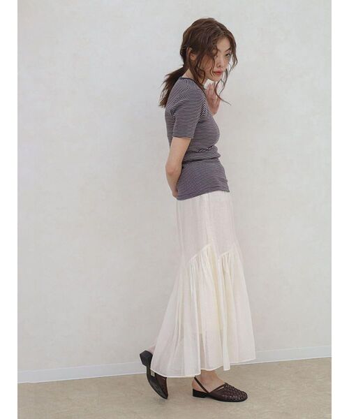 FIKA.（フィーカ）の「Sheer check tiered skirt（スカート・レディース・ブラック/アイボリー・MEDIUM）」の7枚目の写真