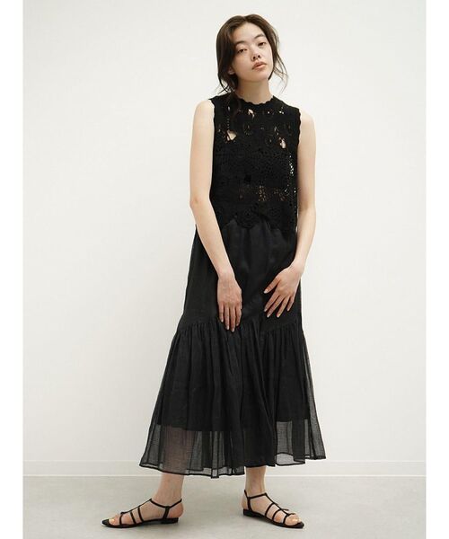 FIKA.（フィーカ）の「Sheer check tiered skirt（スカート・レディース・ブラック/アイボリー・MEDIUM）」の11枚目の写真