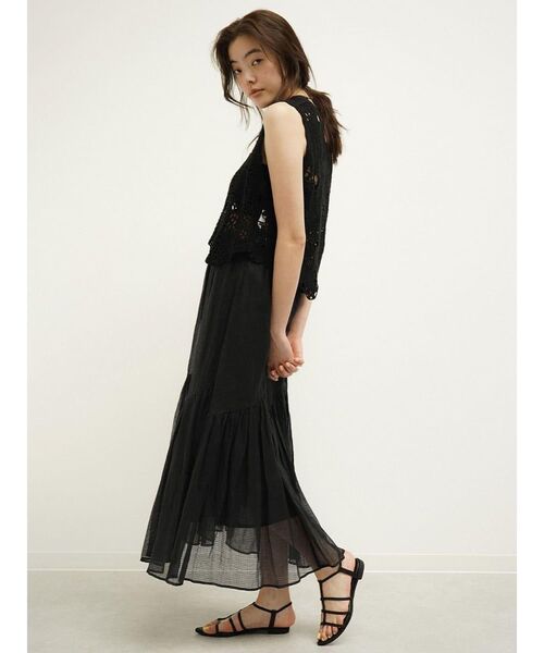 FIKA.（フィーカ）の「Sheer check tiered skirt（スカート・レディース・ブラック/アイボリー・MEDIUM）」の12枚目の写真