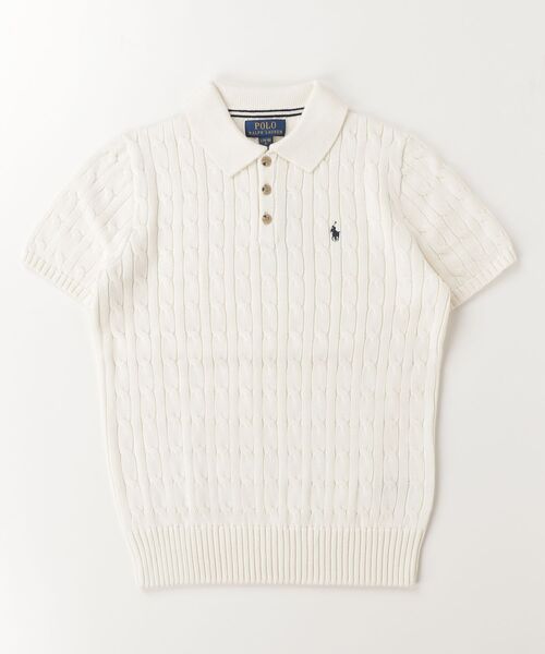 POLO RALPH LAUREN CHILDRENSWEAR(ポロ ラルフ ローレン チルドレンズウェア)の「ケーブルニット コットン ポロカラー セーター(ニット/セーター・キッズ・ナチュラル・L/M/XL)」の3枚目の写真