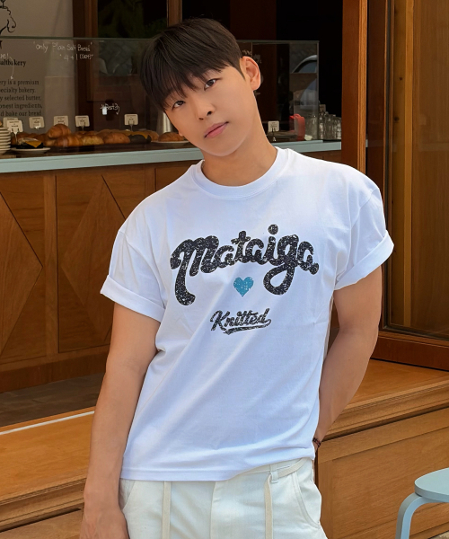 KNITTED(ニッティド)の「Mataiga クロップTシャツ ホワイト(Tシャツ/カットソー・メンズ・その他・MEDIUM/LARGE/X-LARGE)」の1枚目の写真