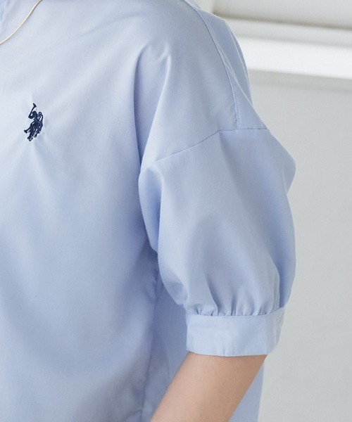 U.S. POLO ASSN.（ユーエスポロアッスン）の「U.S. POLO ASSN. ロング丈ボリュームスリーブブラウス（シャツ/ブラウス・レディース・オフホワイト/ブラック系その他/ブルー系その他/ネイビー系・3L/LL/L/M）」の13枚目の写真