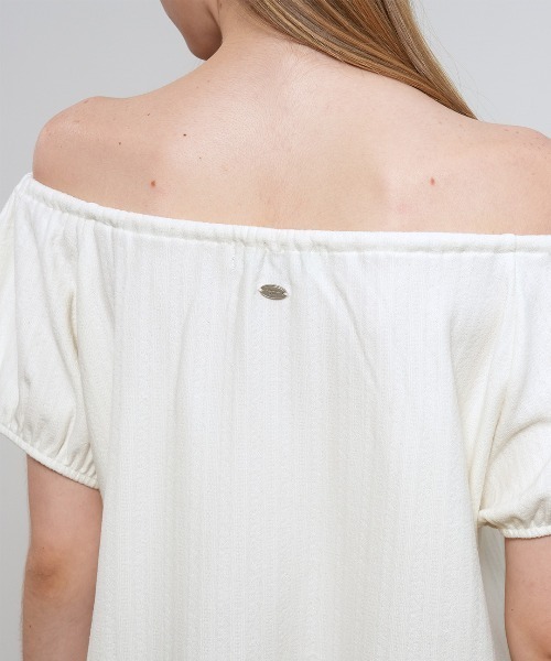 GENERAL IDEA(ジェネラルアイデア)の「【GENERAL IDEA】キャップスリーブシャーリングTシャツ / CAP SLEEVE SHIRRING T-SHIRT(Tシャツ/カットソー・レディース・ブラック/アイボリー・L/M/S)」の6枚目の写真
