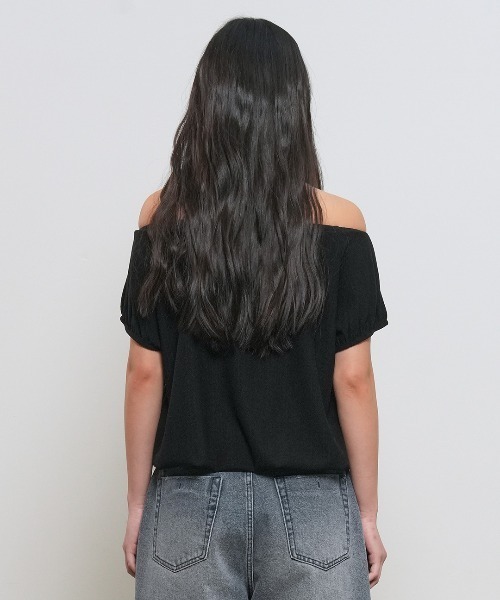 GENERAL IDEA(ジェネラルアイデア)の「【GENERAL IDEA】キャップスリーブシャーリングTシャツ / CAP SLEEVE SHIRRING T-SHIRT(Tシャツ/カットソー・レディース・ブラック/アイボリー・L/M/S)」の13枚目の写真