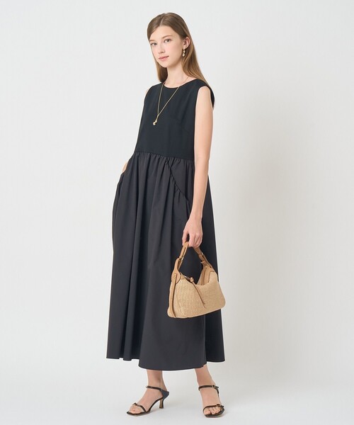 ANAYI(アナイ)の「ポンチ×タフタバックシャン ワンピース(ワンピース・レディース・ブラック/ベージュ・36/38)」の9枚目の写真