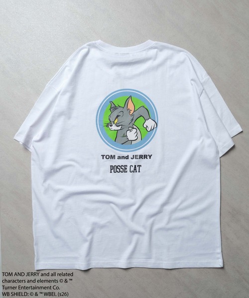 Tom&Jerry(トムアンドジェリー)の「TOM&JERRY バックプリントオーバーサイズTシャツ メンズ(T26-103)(Tシャツ/カットソー・メンズ・ホワイト系その他3/オフホワイト/ベージュ/オレンジ/ネイビー/ホワイト系その他2/チャコール/ブルー系その他/グリーン系その他/ブラック/ダークグリーン/モカ/グレー系その他/杢グレー/ブラック系その他/ホワイト系その他・L/M/XL)」の2枚目の写真