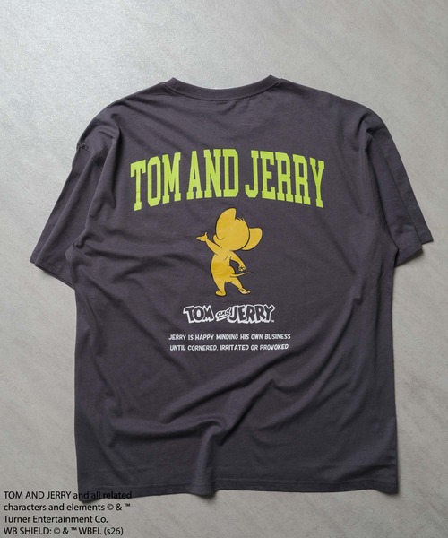 Tom&Jerry(トムアンドジェリー)の「TOM&JERRY バックプリントオーバーサイズTシャツ メンズ(T26-103)(Tシャツ/カットソー・メンズ・ホワイト系その他3/オフホワイト/ベージュ/オレンジ/ネイビー/ホワイト系その他2/チャコール/ブルー系その他/グリーン系その他/ブラック/ダークグリーン/モカ/グレー系その他/杢グレー/ブラック系その他/ホワイト系その他・L/M/XL)」の8枚目の写真