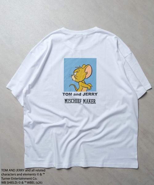 Tom&Jerry(トムアンドジェリー)の「TOM&JERRY バックプリントオーバーサイズTシャツ メンズ(T26-103)(Tシャツ/カットソー・メンズ・ホワイト系その他3/オフホワイト/ベージュ/オレンジ/ネイビー/ホワイト系その他2/チャコール/ブルー系その他/グリーン系その他/ブラック/ダークグリーン/モカ/グレー系その他/杢グレー/ブラック系その他/ホワイト系その他・L/M/XL)」の1枚目の写真