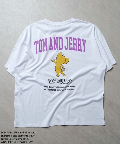 Tom&Jerry(トムアンドジェリー)の「TOM&JERRY バックプリントオーバーサイズTシャツ メンズ(T26-103)(Tシャツ/カットソー・メンズ・ホワイト系その他3/オフホワイト/ベージュ/オレンジ/ネイビー/ホワイト系その他2/チャコール/ブルー系その他/グリーン系その他/ブラック/ダークグリーン/モカ/グレー系その他/杢グレー/ブラック系その他/ホワイト系その他・L/M/XL)」の3枚目の写真