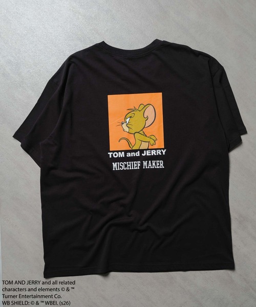 Tom&Jerry(トムアンドジェリー)の「TOM&JERRY バックプリントオーバーサイズTシャツ メンズ(T26-103)(Tシャツ/カットソー・メンズ・ホワイト系その他3/オフホワイト/ベージュ/オレンジ/ネイビー/ホワイト系その他2/チャコール/ブルー系その他/グリーン系その他/ブラック/ダークグリーン/モカ/グレー系その他/杢グレー/ブラック系その他/ホワイト系その他・L/M/XL)」の5枚目の写真