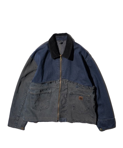 THRIFTY LOOK(スリフティールック)の「THRIFTY LOOK / スリフティールック CARHARTT DENIM ACTIVE JACKET カーハート デニム リメイク アクティブジャケット(ブルゾン・メンズ・ブラック・LARGE)」の4枚目の写真