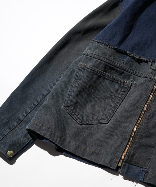 THRIFTY LOOK(スリフティールック)の「THRIFTY LOOK / スリフティールック CARHARTT DENIM ACTIVE JACKET カーハート デニム リメイク アクティブジャケット(ブルゾン・メンズ・ブラック・LARGE)」の10枚目の写真