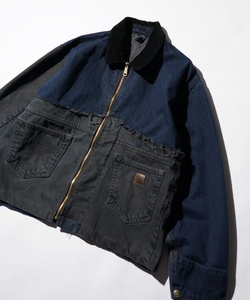 THRIFTY LOOK(スリフティールック)の「THRIFTY LOOK / スリフティールック CARHARTT DENIM ACTIVE JACKET カーハート デニム リメイク アクティブジャケット(ブルゾン・メンズ・ブラック・LARGE)」の12枚目の写真