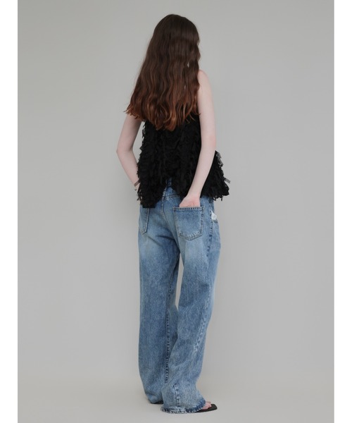 AMOMMA（アモマ）の「FRILL TEXTURE CAMI（キャミソール・レディース・ブラック/アイボリー・FREE）」の12枚目の写真