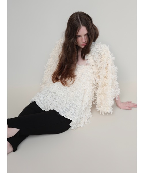 AMOMMA（アモマ）の「FRILL TEXTURE CAMI（キャミソール・レディース・ブラック/アイボリー・FREE）」の14枚目の写真