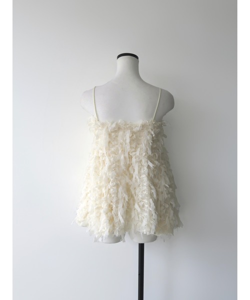 AMOMMA（アモマ）の「FRILL TEXTURE CAMI（キャミソール・レディース・ブラック/アイボリー・FREE）」の8枚目の写真