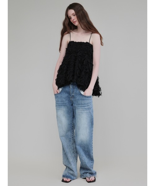 AMOMMA（アモマ）の「FRILL TEXTURE CAMI（キャミソール・レディース・ブラック/アイボリー・FREE）」の16枚目の写真