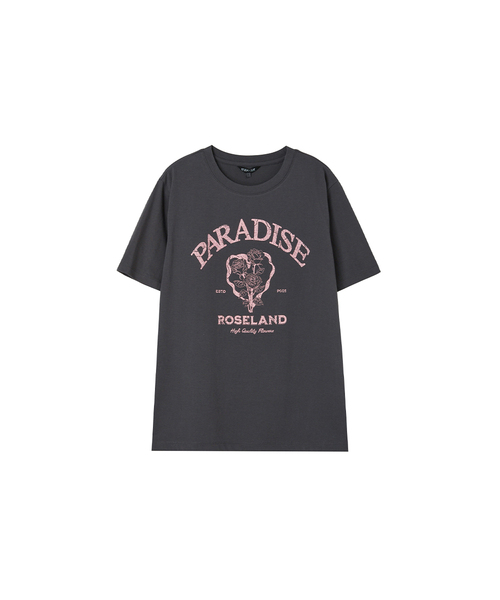 LAP(ラップ)の「オーバーサイズヴィンテージプリント半袖Tシャツ AS2CT468(Tシャツ/カットソー・レディース・チャコールグレー/レモンイエロー/ホワイト・FREE)」の1枚目の写真