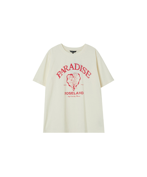 LAP(ラップ)の「オーバーサイズヴィンテージプリント半袖Tシャツ AS2CT468(Tシャツ/カットソー・レディース・チャコールグレー/レモンイエロー/ホワイト・FREE)」の3枚目の写真