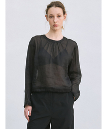le（ル）の「linen sheer blouse (black)（シャツ/ブラウス）」