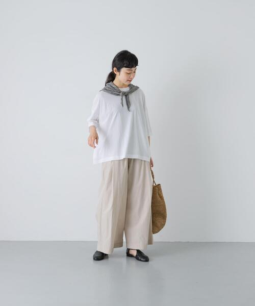 かぐれ(カグレ)の「ハイツイストコットン半袖Tシャツ(Tシャツ/カットソー・レディース・チャコールグレー/オフホワイト/ブラック・FREE)」の11枚目の写真