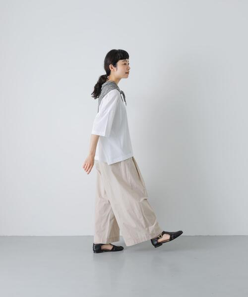 かぐれ(カグレ)の「ハイツイストコットン半袖Tシャツ(Tシャツ/カットソー・レディース・チャコールグレー/オフホワイト/ブラック・FREE)」の12枚目の写真