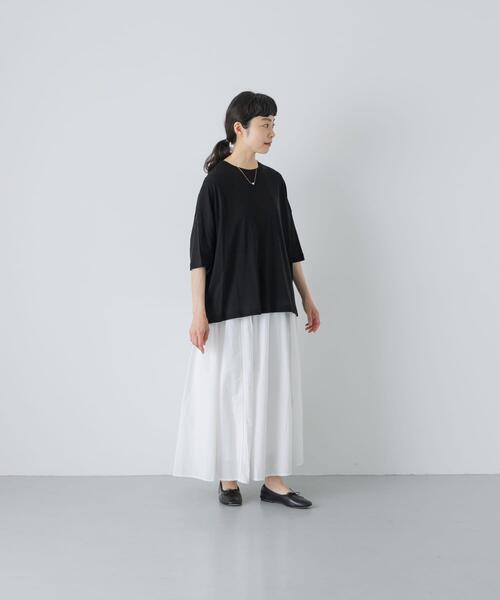 かぐれ(カグレ)の「ハイツイストコットン半袖Tシャツ(Tシャツ/カットソー・レディース・チャコールグレー/オフホワイト/ブラック・FREE)」の19枚目の写真