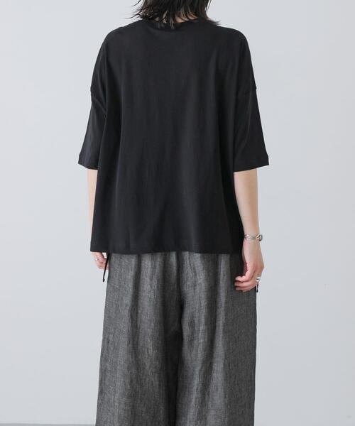 かぐれ(カグレ)の「ハイツイストコットン半袖Tシャツ(Tシャツ/カットソー・レディース・チャコールグレー/オフホワイト/ブラック・FREE)」の22枚目の写真