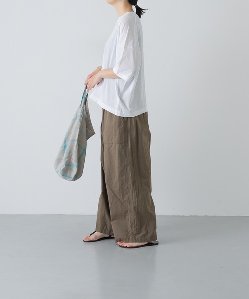 かぐれ(カグレ)の「ハイツイストコットン半袖Tシャツ(Tシャツ/カットソー・レディース・チャコールグレー/オフホワイト/ブラック・FREE)」の8枚目の写真