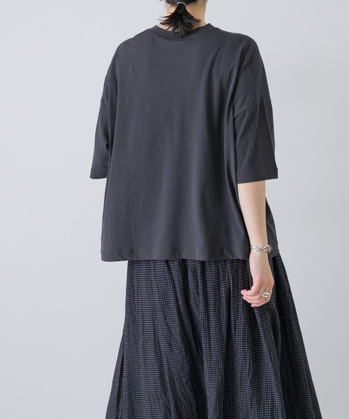 かぐれ(カグレ)の「ハイツイストコットン半袖Tシャツ(Tシャツ/カットソー・レディース・チャコールグレー/オフホワイト/ブラック・FREE)」の19枚目の写真