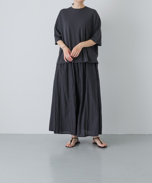 かぐれ(カグレ)の「ハイツイストコットン半袖Tシャツ(Tシャツ/カットソー・レディース・チャコールグレー/オフホワイト/ブラック・FREE)」の20枚目の写真