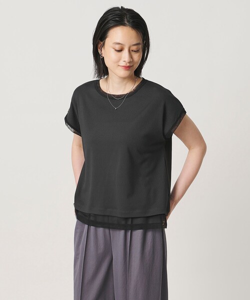 A DAY IN THE LIFE UNITED ARROWS(アデイインザライフユナイテッドアローズ)の「チュールバインダー カットソー <A DAY IN THE LIFE>(Tシャツ/カットソー・レディース・ダークグレー/ベージュ/オフホワイト・FREE)」の1枚目の写真