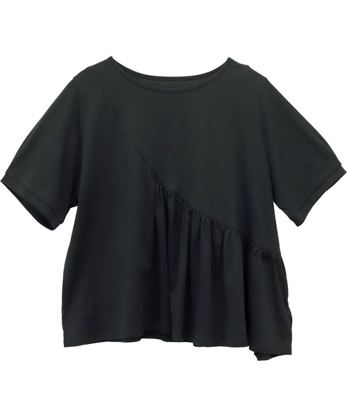 Aletta vita(アレッタビータ)の「綿天竺ギャザーデザインカットソー(Tシャツ/カットソー・レディース・オフホワイト/ブラック・M)」の14枚目の写真