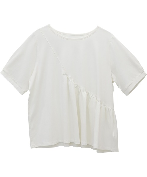 Aletta vita(アレッタビータ)の「綿天竺ギャザーデザインカットソー(Tシャツ/カットソー・レディース・オフホワイト/ブラック・M)」の13枚目の写真
