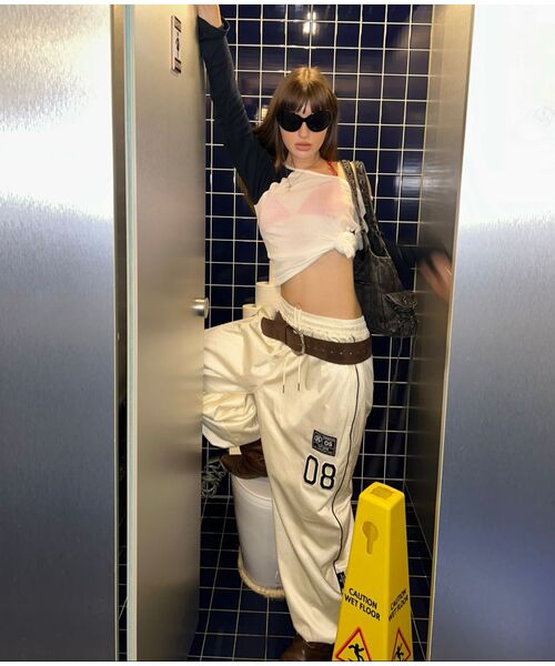 THE MYSTERIOUS HOTEL（ザミステリアスホテル）の「PATCH MESH PANTS [IVORY]（スウェットパンツ・レディース・その他・FREE）」の7枚目の写真