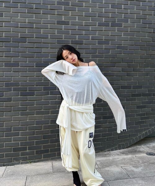 THE MYSTERIOUS HOTEL（ザミステリアスホテル）の「PATCH MESH PANTS [IVORY]（スウェットパンツ・レディース・その他・FREE）」の9枚目の写真