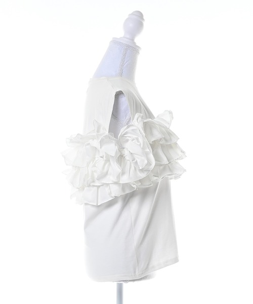 Narcissus(ナルシス)の「【Narcissus】フリルビスチェTシャツ トップス ビスチェ風(Tシャツ/カットソー・レディース・ブラック・FREE)」の2枚目の写真