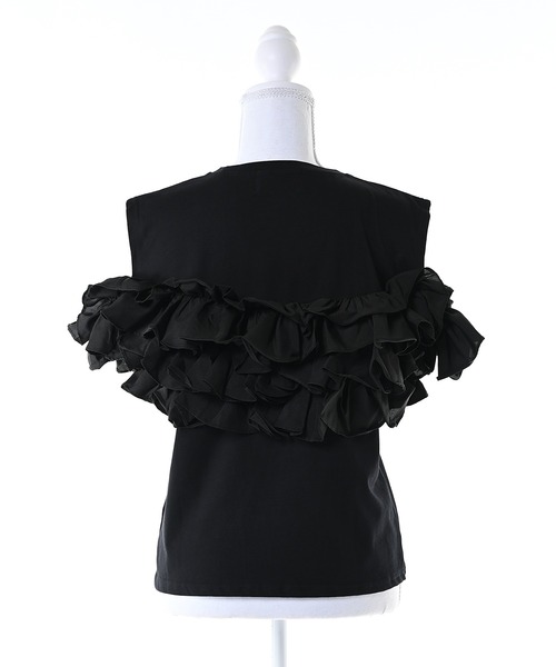Narcissus(ナルシス)の「【Narcissus】フリルビスチェTシャツ トップス ビスチェ風(Tシャツ/カットソー・レディース・ブラック・FREE)」の7枚目の写真