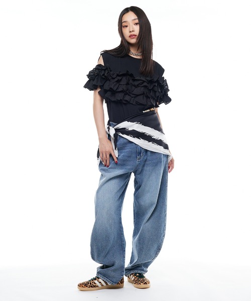Narcissus（ナルシス）の「【Narcissus】フリルビスチェTシャツ トップス ビスチェ風（Tシャツ/カットソー・レディース・ブラック/ホワイト・FREE）」の21枚目の写真