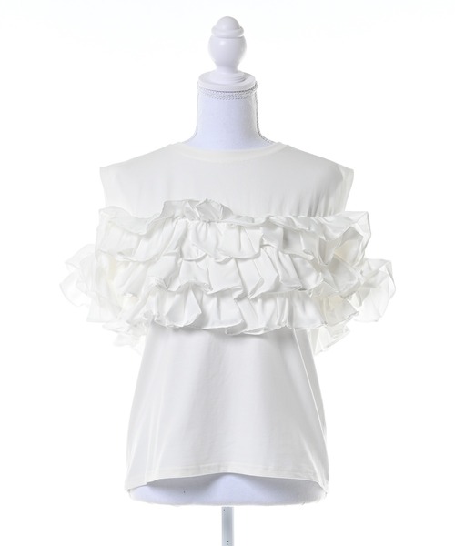 Narcissus（ナルシス）の「【Narcissus】フリルビスチェTシャツ トップス ビスチェ風（Tシャツ/カットソー・レディース・ブラック/ホワイト・FREE）」の13枚目の写真