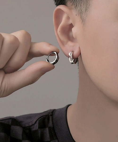 セール】/Bz/【456871】メンズカットフープピアス/ペア(RZ)（ピアス