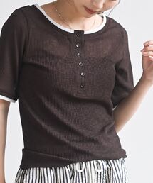 シアーリブレイヤード風半袖T