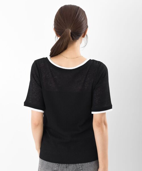 rps(アールピーエス)の「シアーリブレイヤード風半袖T(Tシャツ/カットソー・レディース・サックスブルー/ブラック/オフホワイト/ダークブラウン・フリー)」の11枚目の写真