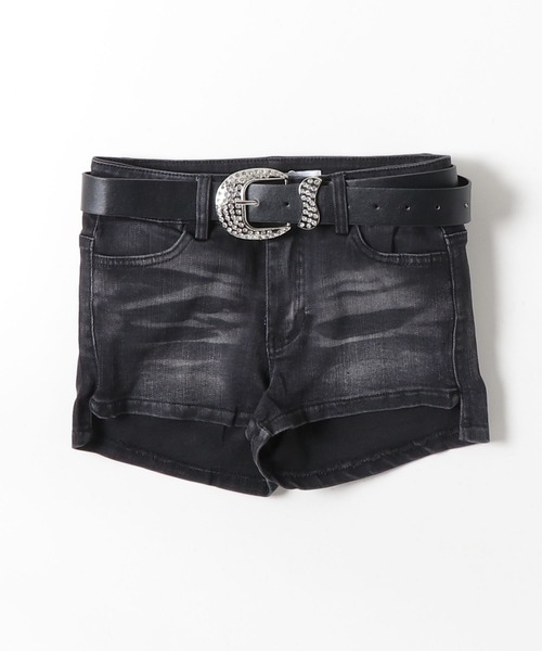 A'GEM/9 × .kom 『.KOM/ドットケーオーエム』Rhinestone Belt Denim